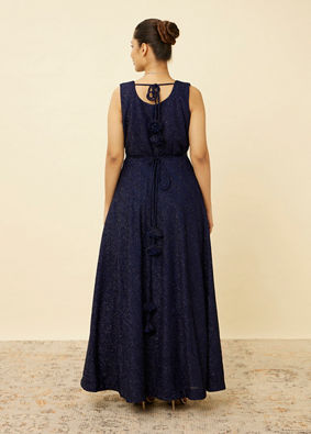 Navy Blue Shimmery Gown image number 4